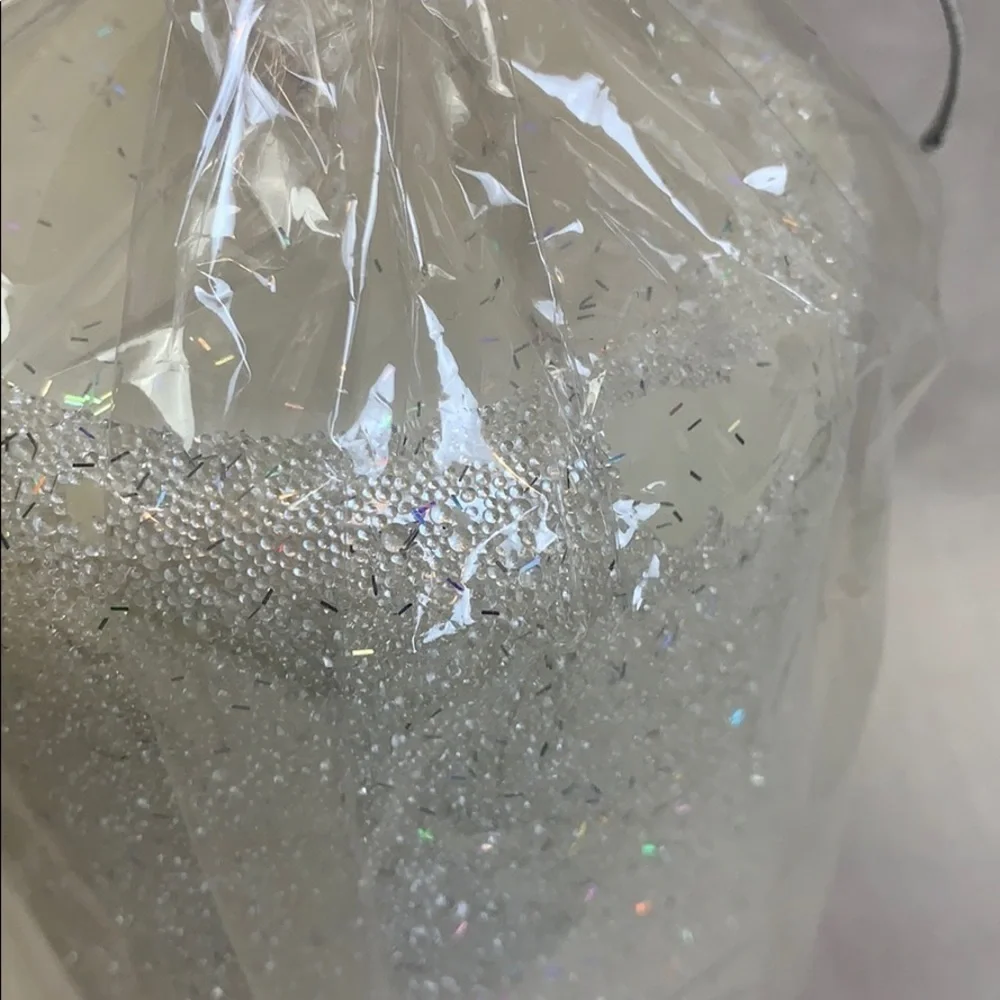 Pottery Barn 4”x8” glittery Sparkle Beaded Candle